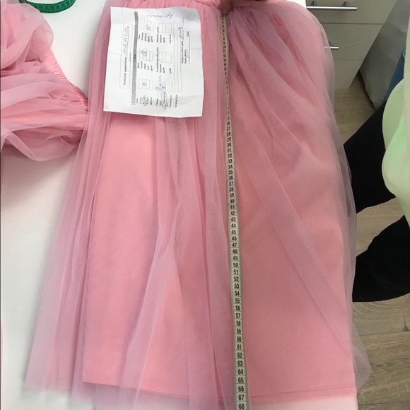 Tea Length Handmade Tulle Pink Rose Skirt - Picture 4 of 4